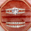 Huitan Sparkling 2Pcs Set Cubic Zirconia Rings for Women Wedding Engagement Fashion Jewelry Luxury Trendy Female Rings Wholesale