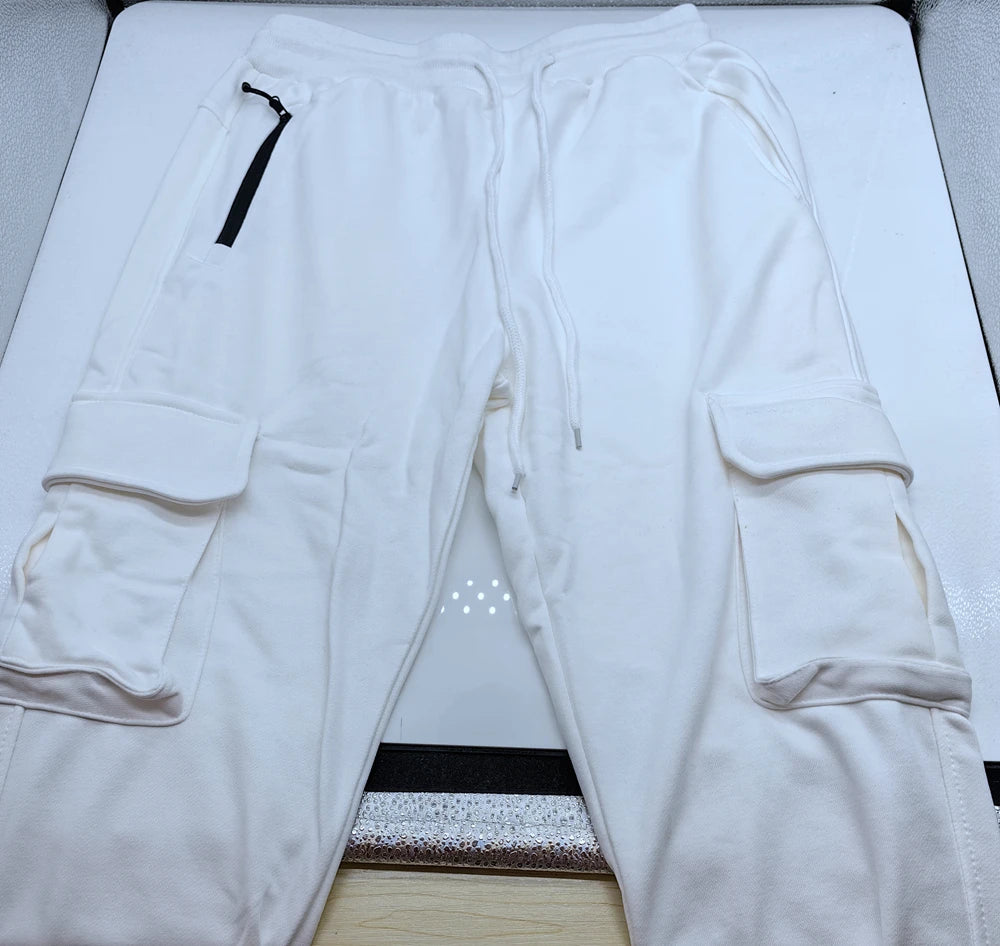 Men's Thick Cotton Training Sets Hoodie Casual Sports Pullover Hooded 2-piece Top with Pants Sweatshirts Gym Running Tracksuits