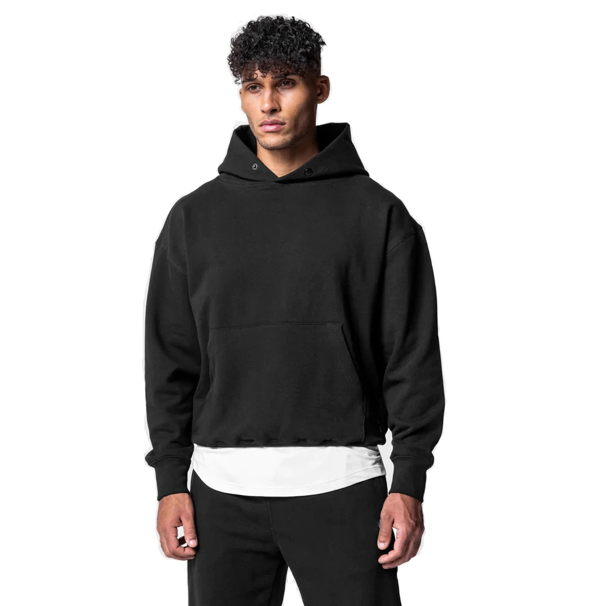 Men's Thick Cotton Training Sets Hoodie Casual Sports Pullover Hooded 2-piece Top with Pants Sweatshirts Gym Running Tracksuits