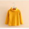 2025 Spring Autumn 2-10 Years Children'S Candy Color Sweet Long Sleeve High Neck Unisex Kids Girl Boy Basic Turtleneck T-Shirt