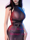 Sexy Women Sheer See Through Micro Mini Dress Oil Shiny Bandage Tight Packet Hip Step Dress Cosplay Maid Pencil Dress