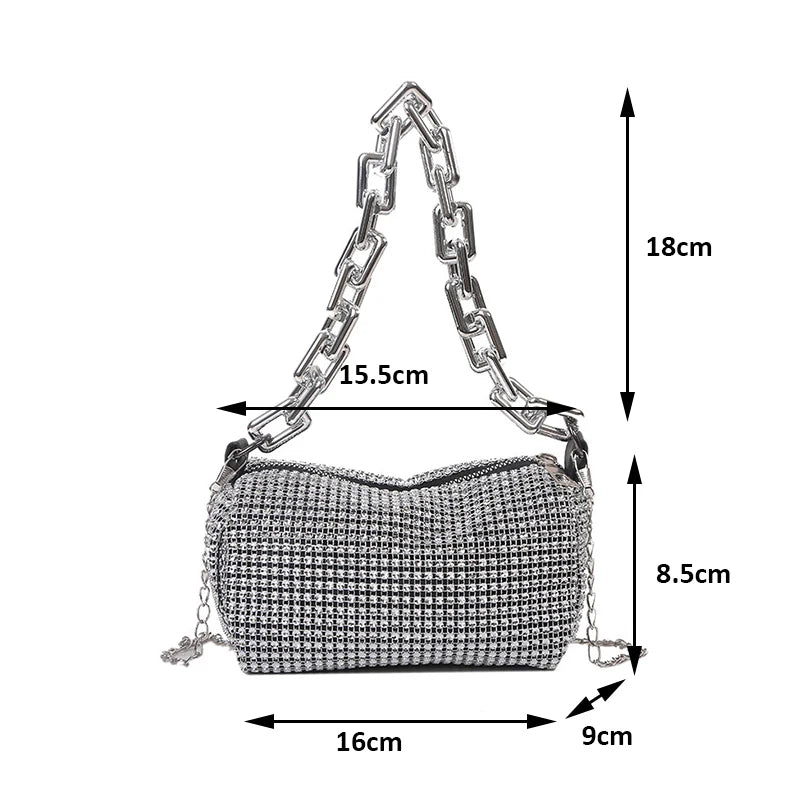 Women's bag 2024 New Rhinestones Handbags  for Women Bags Diamonds Shoulder Bag Purse Ladies Female Crossbody Bag Shining Bag