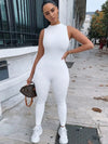 kliou Pencil Jumpsuit Women Full Seasons Casual Fitness Sporty Playsuit Sleeveless Slim Activewear  All In One Jumpsuit Clothing