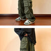 2025 Men Cargo Pants Multi-Pockets Tool Pants Harajuku Mens Vintage Loose Wide Leg Pants Streetwear Casual Hip-Hop Trousers