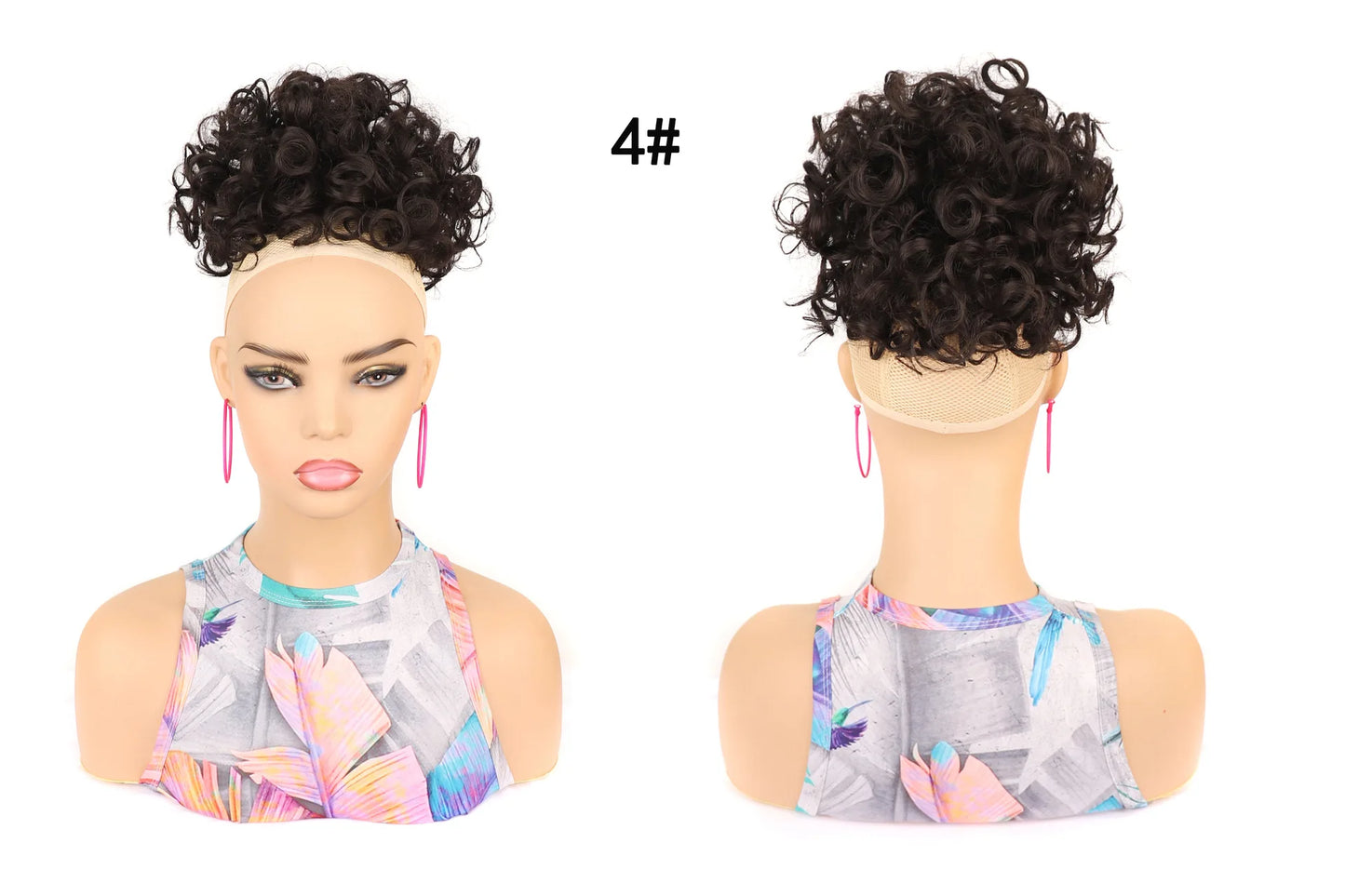 Synthetic Afro Puff Drawstring Ponytail Hair Bun 10 Inch Short Afro Kinkys Curly Afro Bun Extension Hairpieces Large Size