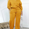 CM.YAYA Fashion Striped Women's Set V-neck Long Sleeve Sweatshirt and SweatPants Tracksuit 2025 Winter Two 2 Piece Set Outfit