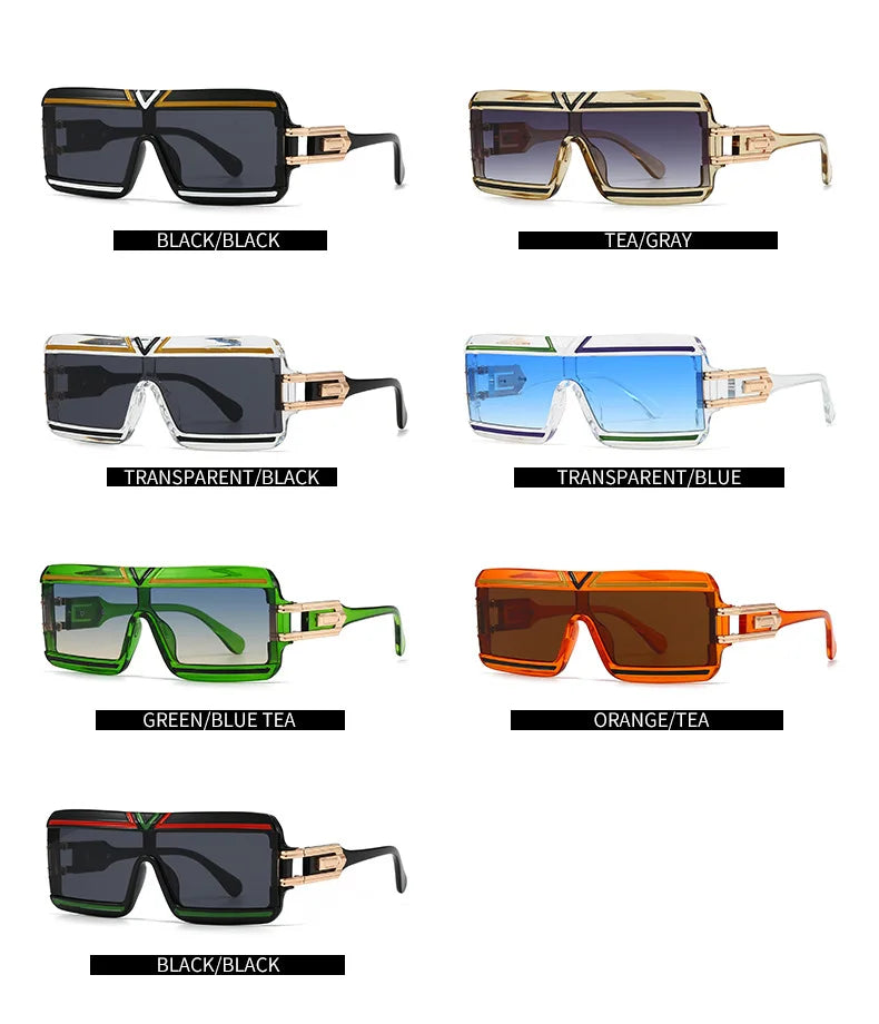 Modern Luxurious Sunglasses for Men Women Square Gradient Designer Unisex Brand Glasses Glamour Fashion Shades UV400