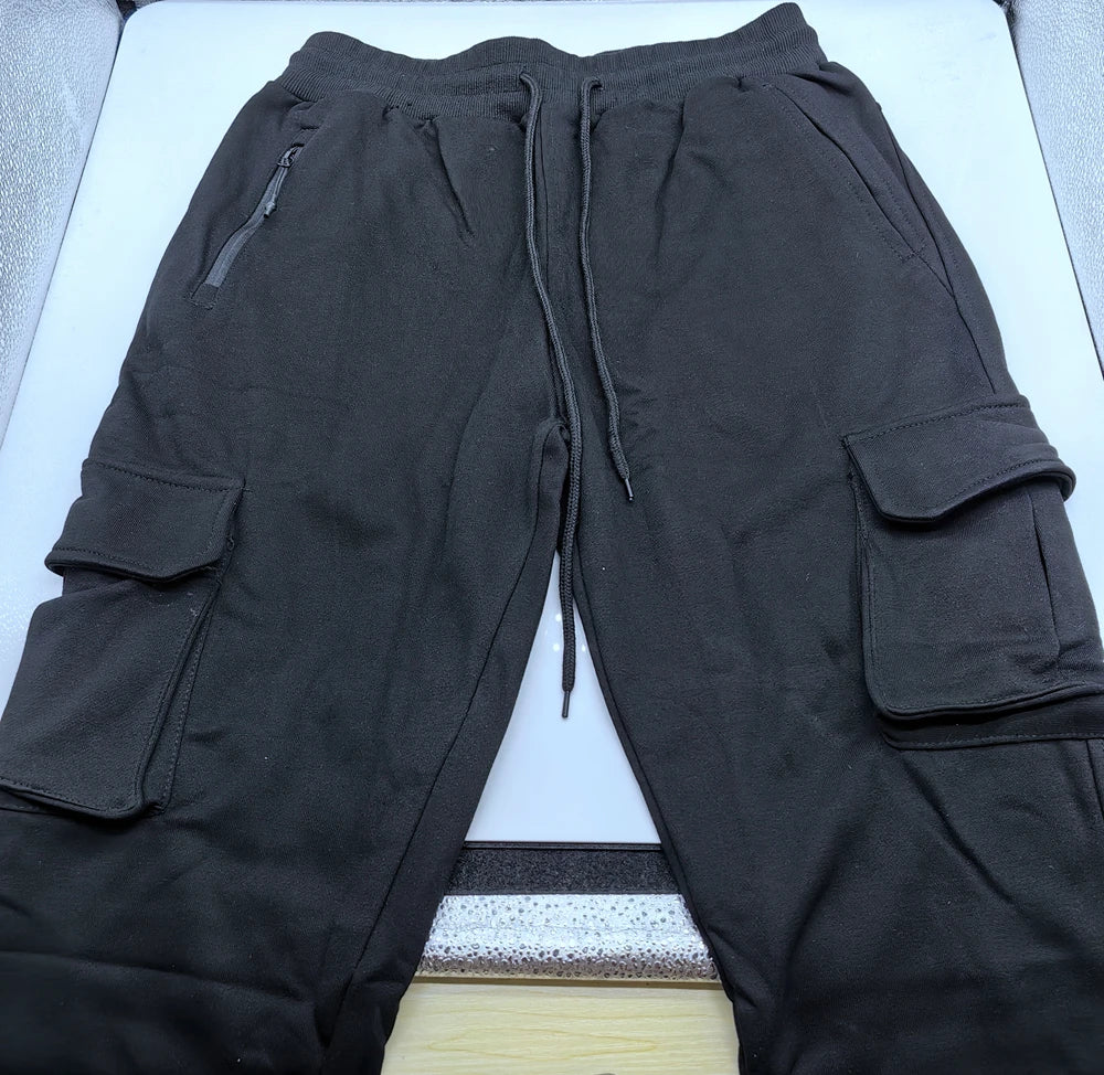 Men's Thick Cotton Training Sets Hoodie Casual Sports Pullover Hooded 2-piece Top with Pants Sweatshirts Gym Running Tracksuits