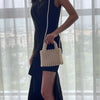 Edle Kristallperlen-Abendtasche Hochzeit Clutch mit Perlenkette Neue handgefertigte Perlenketten-Umhängetasche Handtasche Abendkleidtasche