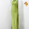 Elegant Ribbon Halter Dress Women Solid Off Shoulder Sleeveless Backless Slim Maxi Dresses 2025 Summer Autumn Party Robes Lady