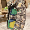 2023 Europäische Station Winter Neue Daunenjacke Damen Warm Mode Kurze Farb-Patchwork Graffiti dicke Weiße Entendaunenjacke