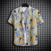 Men's Summer Short Sleeve Printed Shirt Thin Beach Shirt Men's Clothing Turtle Neck Polo  Shirt for Men Casual Top