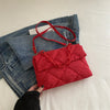 Acryl-Ketten-Umhängetaschen, quadratisch, lässig, Klappe, Damen-Pendeltaschen, gesteppt, All-Match, Winter, große Kapazität für Mädchen zum Einkaufen