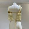 Sexy Lingerie Women Fashion Handmade Beaded Body Jewelry Bikini Large Pearl Suspender Vest Chest Chain Party Catwalk