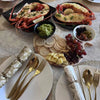 6/16/20/24Pcs Gold Tableware Stainless Steel 304 Cutlery Set Western Dinner Set Mirror Knife Fork Spoon Smooth Handle Flatware