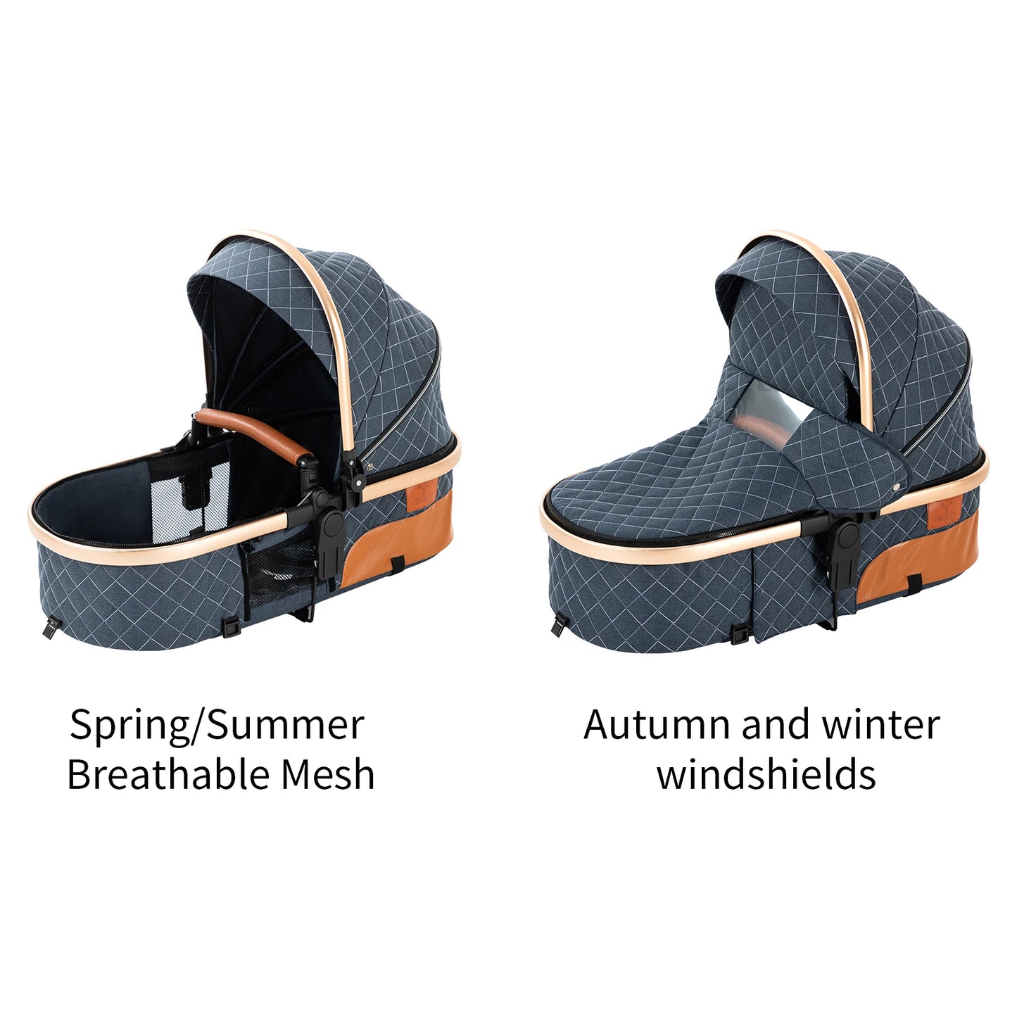 Kinderwagen 3 in 1 Kinderwagen für Babys, leichte Buggys, Babykutsche, ISOFIX BASIS, Baby Reisekinderwagen, Neugeborenenkinderwagen