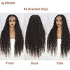 Boho Box Braided Wigs, gelocktes Kunsthaar, volle Lace-Front-Perücken für schwarze Frauen, Goddess Locs Braid Wig, Bohemian Box Braid Wig
