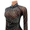 Sexy Perlen Strass Partykleider Damen Eleganz Nachtclub Feder Geburtstagskleid Langarm Mesh Sheer Bodycon Minikleid
