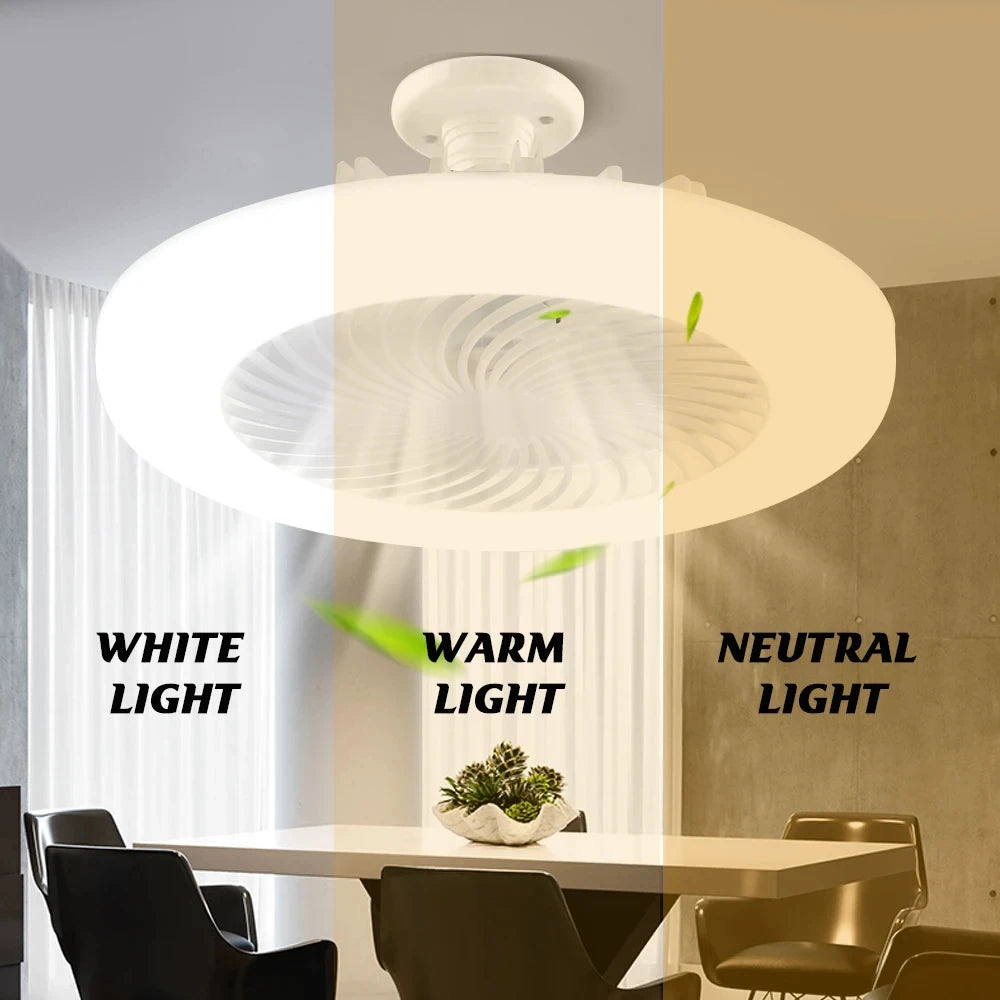 Ceiling Fan with Lighting Lamp Converter Base with Remote Control Ceiling Fan Lamp for Bedroom Living Home Silent 3 Speed