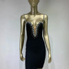 New Women Celebrity Sexy V Neck Beading Backless Black Mini Bandage Dress 2025 Knitted Elegant Evening Club Party Dress