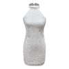 Women Formal Dresses Evening Ladies Solid Color Glitter V Neck Backless Sleeveless Ruched Sequin Bodycon Evening Gown Petite