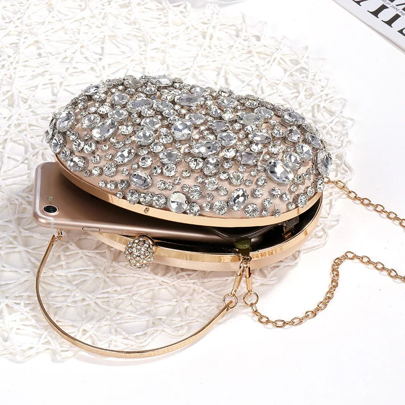 Golden Geburtstag Party Luxus Kristall Silber Diamant Abendtaschen Frauen Party Handtasche Hochzeit Rosa Braut Boutique Clutch Bags