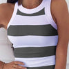Summer Basic Elastic Tank Top Digital Printing T-shirt Women's O Neck Racerback Sexy Tank Top Stripe Print Sleeveless Tank Top