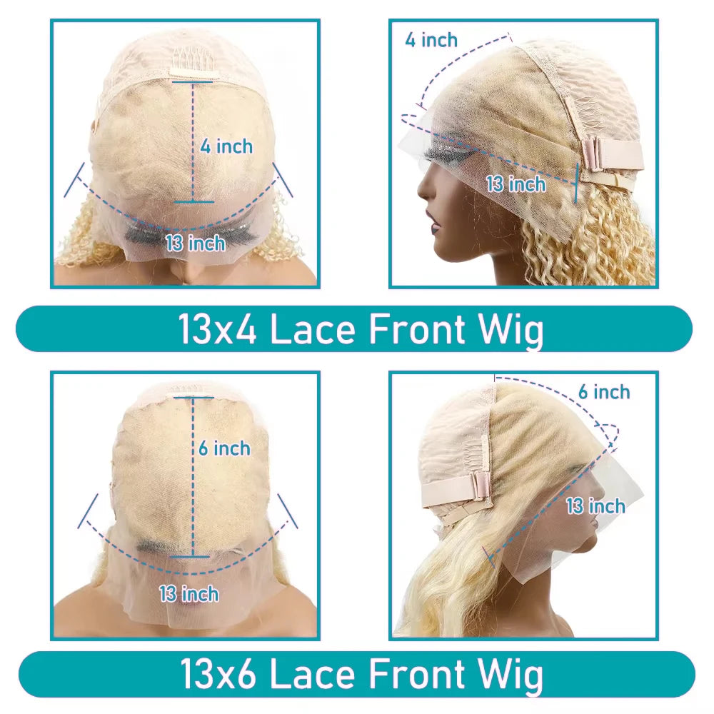 13x4 13x6 HD Transparent Full Lace Frontal Wigs 613 Blonde Colored Straight Human Hair Wig Lace Front Wigs For Women 46 Inches
