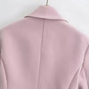Autumn Notched Collar Open Stitching Blazer Vintage Women Full Sleeve High Waist Short Suit Cool Girl Coat Outwear