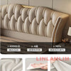 MINGDIBAO Luxuriöses, modernes Polsterbettgestell mit Goldakzenten, Designer-Bett aus echtem Leder, Schlafzimmermöbel in Queen-/King-Size