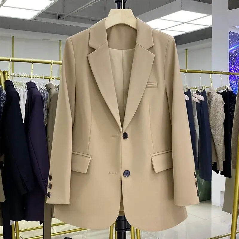 Candy Color Blazer Women Clothing Trends Long Sleeves Blazers Chic Office Ladies Jackets Luxury High-end Coat Vestido Outerwear