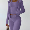 Autumn Winter Double-sided Velvet Vest 3 Piece Set For Woman's Fashion Hooded Sweatshirt Jacket Slim Pocket Trousers Female Suit