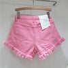 Raw Denim Shorts Women's Jeans New High-waisted Tassel Design A-line Wide-leg Hot Pants Booty Shorts