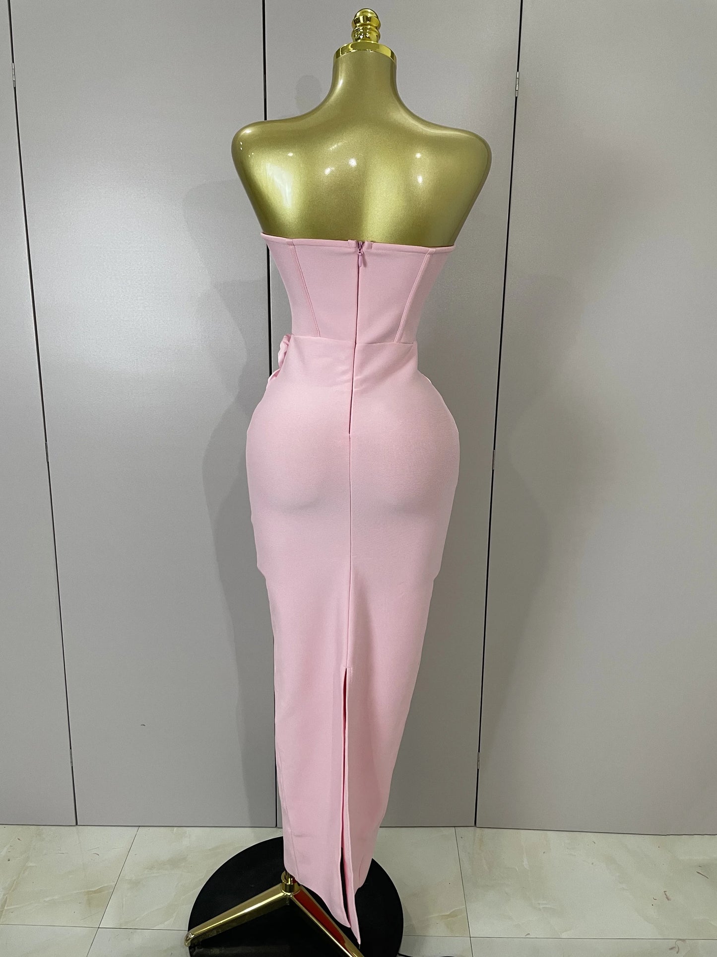 Sexy Fashion White Elegant Strapless Flower Bodycon Long Dress Women Casual Streetwear Club Birthday Party Slim Elegangt Dresses