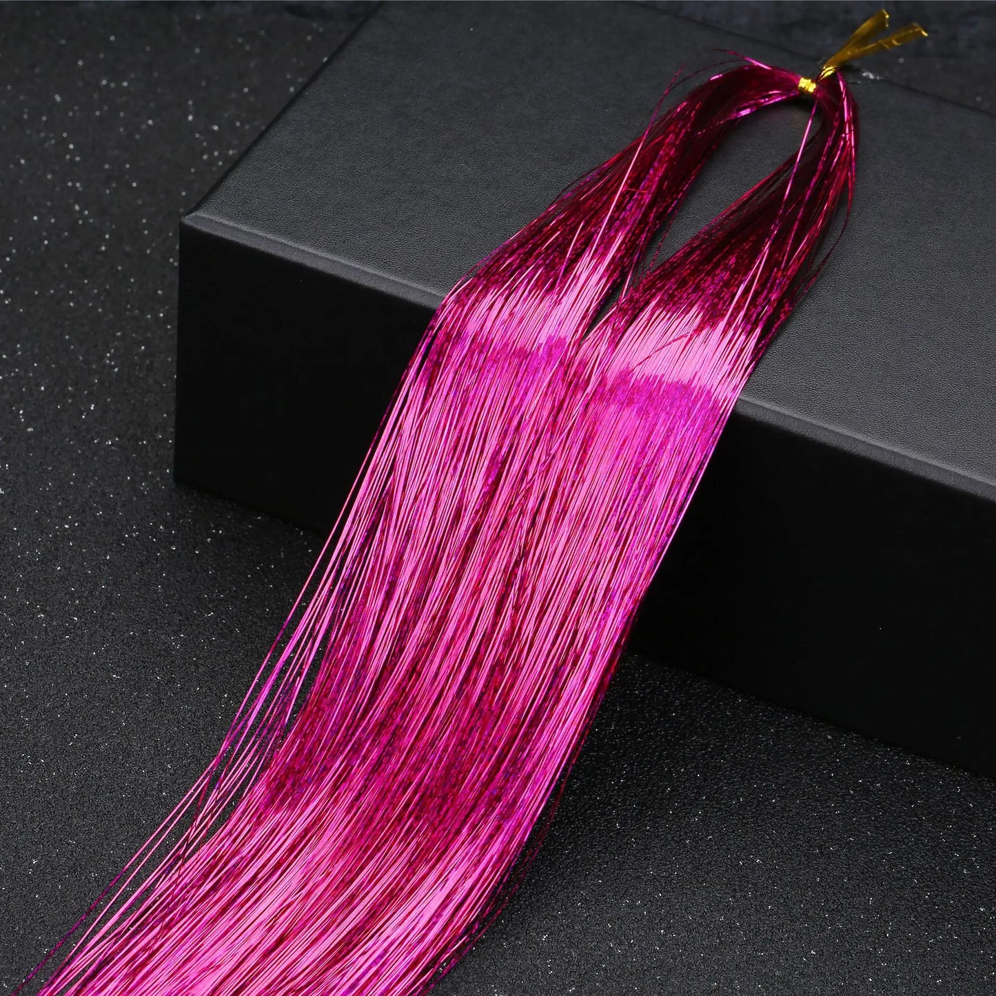 Shiny Sparkle Hair Tinsel 150PC/120cm Thin Colorful Rainbow Silk Hair Extensions Dazzles Women Hippie for Braiding Headdress