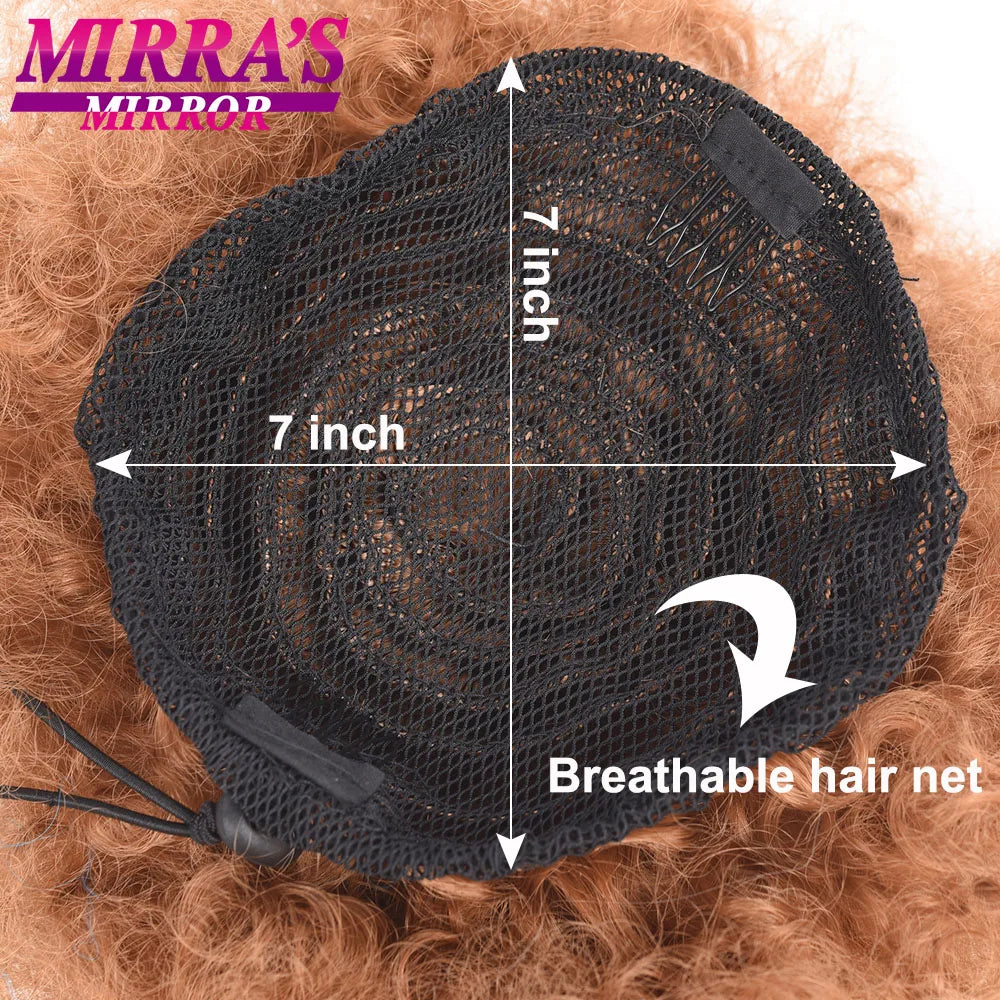 Synthetic Afro Puff Drawstring Ponytail Hair Bun 10 Inch Short Afro Kinkys Curly Afro Bun Extension Hairpieces Large Size