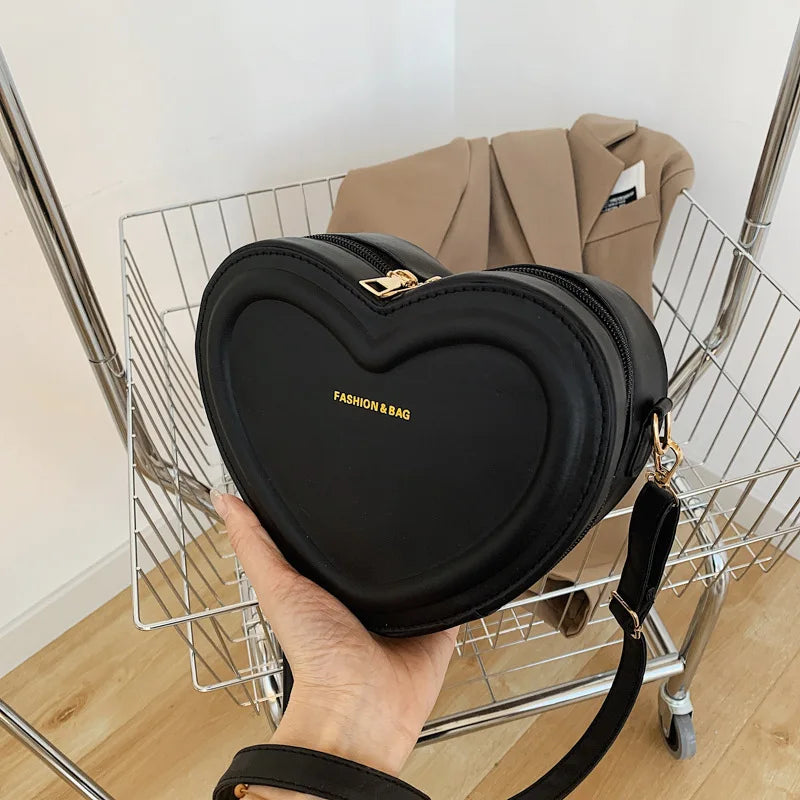 Fashion Heart Shape Crossbody Bags For Women New Solid Pu Leather Shoulder Bag Casual Ladies Handbags Designer Women Bags сумка