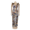 Two Pieces Women Pant Sets Print Matching Set Drawstring Pockets Sleeveless Top Elastic Waist Pants Slim Fit Casual 2026 Spring
