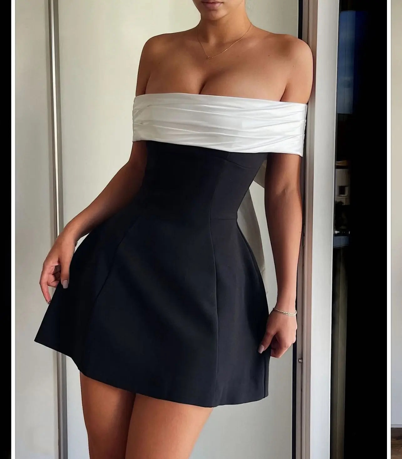 Damen Trägerloses Rückenfreies Kurzes Kleid Elegant Sexy Off Shoulder Ärmellose Kleider 2025 Damen Abendparty Geburtstagskleider Schwarz