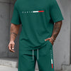 Men's Tracksuit 2 Piece O-neck Short Sleeve Shirt Shorts Set Men's Running Suit Plus Size T shirts Man Clothing Summer T-shirt
