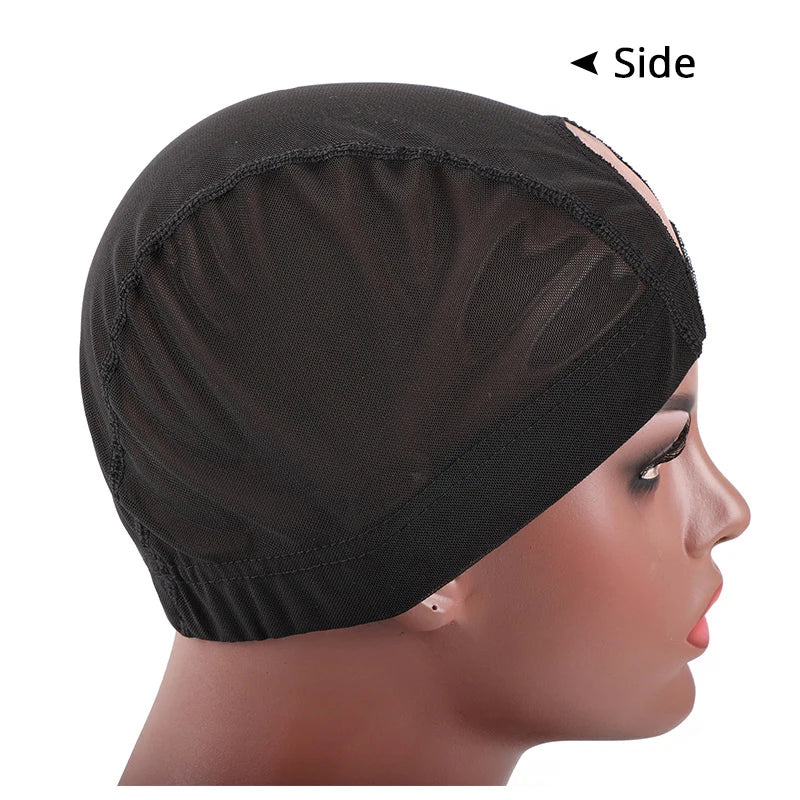 S/M/L Elastic Glueless Wig Cap With U Part Lace For Wig Making Easier Sew In Hair Stretchable Weaving Cap Hairnet Wig Liner 1Pcs