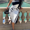 STYLISH LADY Letter Printed Hip Hop Dress 2025 Summer Women Sleeveless O Neck Bodycon Sexy Club Midi Split Vestidos De Festa