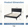 JHK Queen Bed Frame with Headboard No Box Spring Needed Linen Upholstered Wooden Platform Bed Frame with Wood Slats Support