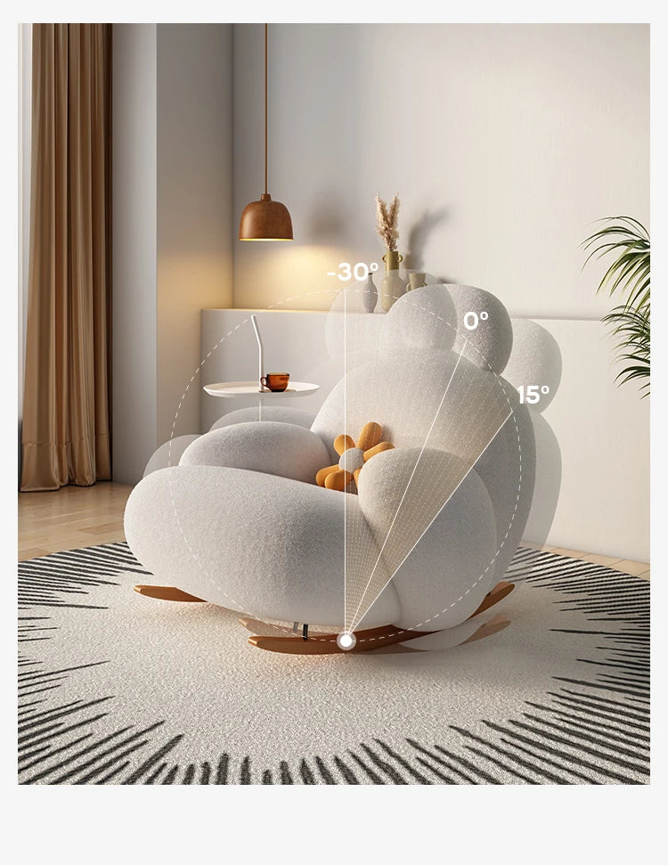 Fluffy White Wohnzimmerstuhl Modern Niedlich Boden Ergonomischer Wohnzimmerstuhl Lounge Relaxsessel Möbel Salon Home Möbel