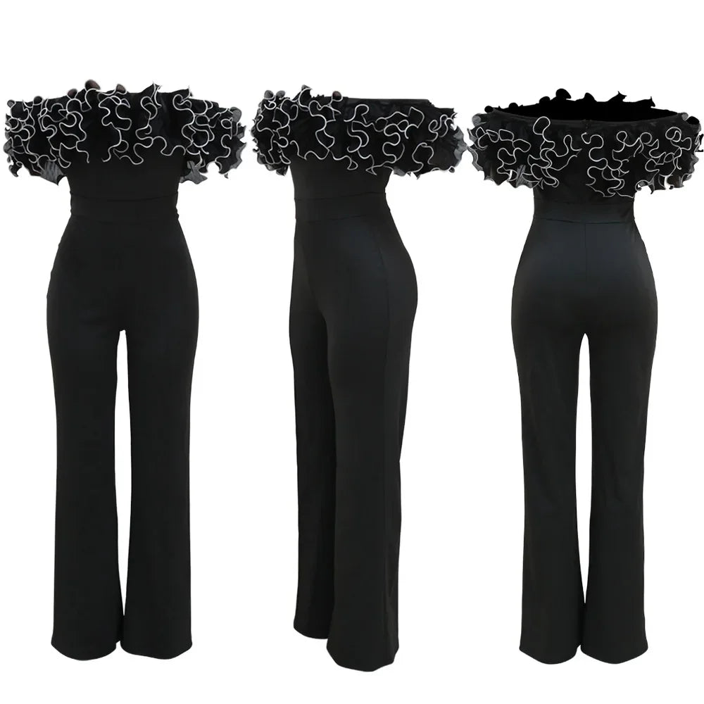 Sexy Jumpsuit mit Slash-Ausschnitt, figurbetont, für Damen, Overall, Rose, Einteiler, Damen, Club-Overalls, Promi-Outfits, Party, Sexy Rompers