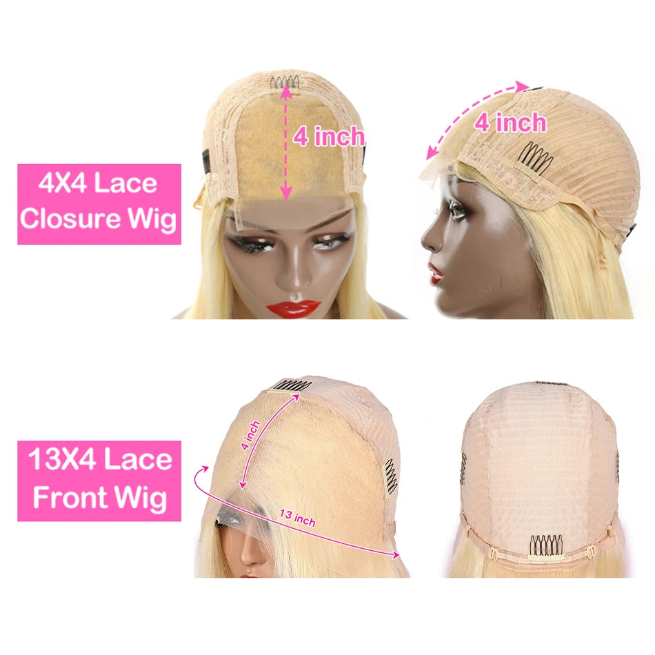 613 Bob Honigblonde Lace Front Echthaarperücken Für Frauen Echthaar Remy Brasilianisch Günstig 13x4 Glatte Kurze Bob Perücke 10 14 Zoll
