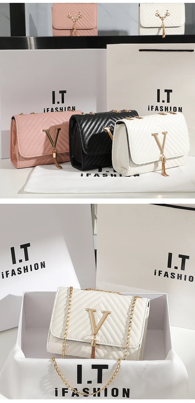Embroidery Women Crossbody Bag Thread Luxury Handbag Shoulder Bags Brand Sequined Tassel Clutch Small Bag and Purse Party
