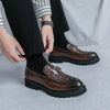 White Loafers Mens Party and Business Loafers Thick Soled Men Dress Platform Shoes Comfortable Slip-On Fashion New Casual Shoes
