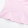 HH Women Pink 2 Piece Set Sexy V-Neck Sleeveless Backless Suspender Zipper Top+High Waist Back Pocket Mini Skirts Shorts Y2K