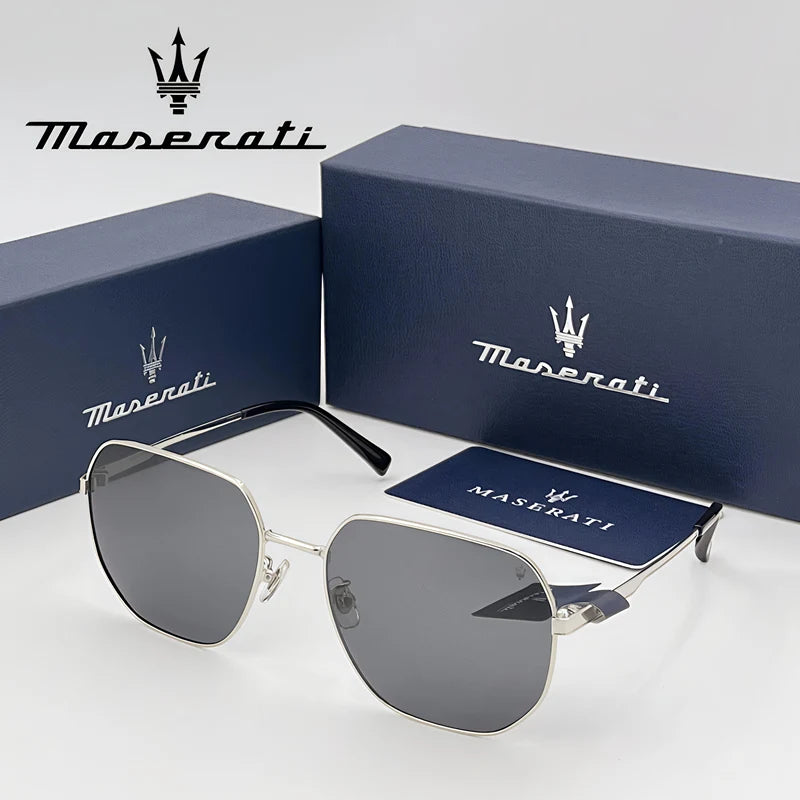 MASERATI Sunglasses New Fashion goggles Stylish Unframed Metal rimmed Shades for Men Women Cool Pose Trendy Design 10785